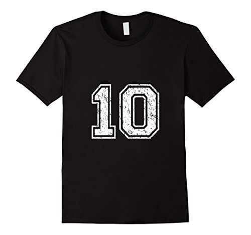 Number 10 Shirt Distressed Look Male XL Black