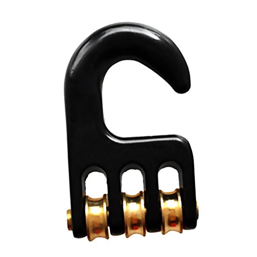 Price comparison product image Dolity Windsurf Black Pulley Hook 3 Rollers Aluminium Alloy