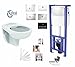 Produktbild Basic, WC-Vorwandelement WC SET, Geberit Anschlussgarnitur, mit Drückerplatte weiß oder chrom, Schallschutzset, Wand WC Ideal Standard Spülrandlos, mit LotusClean-Beschichtung, WC-Sitz Absenkautomatik abnehmbar, Wandbefestigung