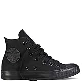  Converse Chuck Taylor All Star High Classic CTAS Hi Damen Herren Unisex Turnschuhe Canvas Sneaker Sportschuhe mit 7kmh Aufkleber Schwarz Mono 37