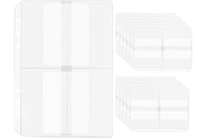 NATSUMEBASICS Binder Pockets 6 Holes Cash Envelopes Clear Budget Binder Pouch (A5 Binder Pouch 4 Pockets)