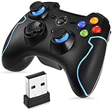 EasySMX Wireless 2.4g Game Controller Support PC (Windows XP/7/8/8.1/10) and PS3, Android, Vista, TV Box Portable Gaming Joystick Handle Black and Blue
