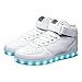 Produktbild Einzigartige Männer Weiß Bunte LED Blinklicht High Top Light Up Schuhe Turnschuhe USB Lade Freizeit Schnürschuhe für Geschenk
