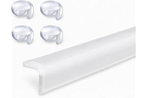 Ultramjukt kantskydd av silikon för babysäkring, kantskydd av 100 % silikon, förlimmat självhäftande hörnskydd, transparent, barnsäkert bords- och möbelskydd (1 cm x 3 m)