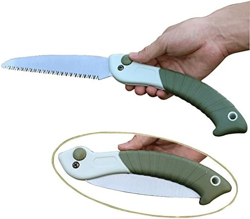 Premium Folding Hand Saw – Best Tool For Garden, Tree Pruning, Camping Hunting Survival Gear – Rugged Durable Trimmer – Comfort Soft Grip - Wood Cutting Pruning Saw(Length 38Cm)