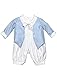 Vivaki, Boys Blue & White Romper Suit, Vivaki, Boys Christening Outfit, Baby Vivaki, Boys Romper Suit, 0 - 18 months