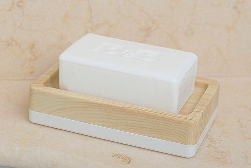 Edle Seifenschale, Plastik Seifenablage mit Abtropfwanne für verbrauchtes Seifenwasser, moderne Seifenunterlage für Bad und Küche, Seifenhalter ausgelegt für Kernseifen und Naturseifen - 3