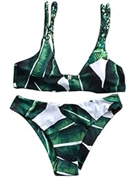 Venta caliente !Traje de baño, FeiXiang♈Nuevo traje de baño de dos piezas de mujer traje de baño bikini push-up traje de baño sexy trenza traje de baño bikini trajes de baño de playa 2018 (L, Verde)