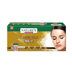 Natures Essence Glowing Gold Facial Kit 3 Use, Multiple, 5 count, 75 gm