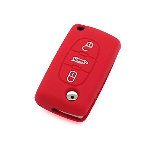 fassport carcasa de silicona Skin Chaqueta Fit para Citroën 3 botones flip remoto clave cv3351