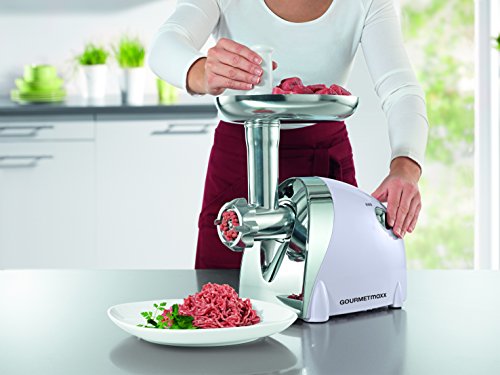 GOURMETmaxx 02119 Electric Meat Grinder | Electric Mincer | Powerful 1000 Watts | Sausage and Kibbe Attachments