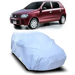 VIRMANG - Water Resistant - dust Proof - car Body Cover for Compatible with Maruti Suzuki Old Alto car Cover - Water UV Proof - car Body Cover (Silver with Mirror)