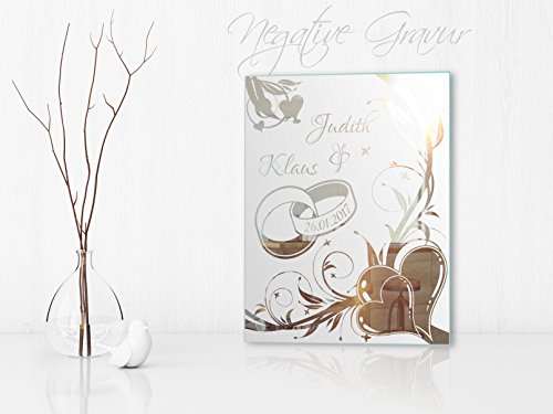 Motivspiegel Ehe 1 ★ 30x40cm ★ Geschenk zur Hochzeit ★ Wedding ★ personalisiert - 5