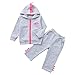 Produktbild Beikoard Kleinkind Baby Kinder Jungen Mädchen Dinosaurier Zip Hoodie Sweatshirt Tops Hosen Set Kleidung Bekleidungssets