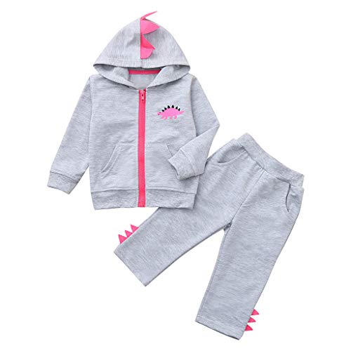 Preisvergleich Produktbild Beikoard Kleinkind Baby Kinder Jungen Mädchen Dinosaurier Zip Hoodie Sweatshirt Tops Hosen Set Kleidung Bekleidungssets