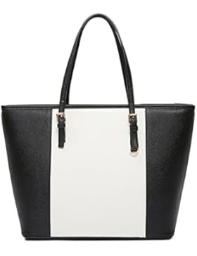 VECHOO Damen Handtasche Elegant Reissverschluss Schultertasche Premium Kunstleder Shopper tasche groß