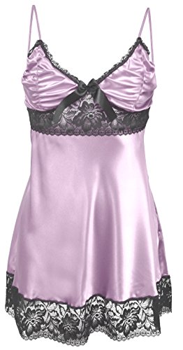 Preisvergleich Produktbild DKaren-Nachtwäsche Negligee aus Satin MARITA (Rosa, L)