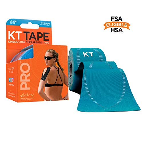 KT Tape Pro, Pre-Couper, 20 Bandes, Synthetique, Bleu Laser