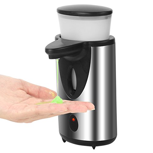 Seifenspender Sensor Infrarot Ohne Bohren 300ML / Automatisch Berührungslos Elektrisch / Edelstahl Set Nachfüllbar Gebürstet Design / Automatik Seifendosierer für Dusche Küche Bad / Soap Dispenser Automatic