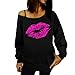 Produktbild Damen Weihnachten Kapuzenpullover ,Lonshell Frauen Rentier Langärmlig Pullover Kapuzenpulli Festlich T-shirt Xmas Sweatshirt Pulli Hoodies Drucken Mädchen Übergroß Tops (L, Rosa)