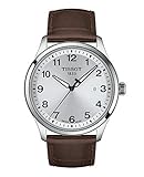 Tissot Herren-Armbanduhr Analog Quarz One Size, silberfarben, braun