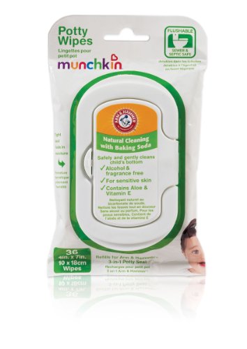 Munchkin, Arm & Hammer, Potty Wipes, 36 Wipes, 4 in x 7 in Each