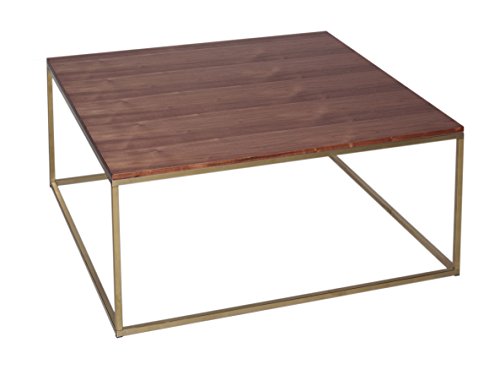 GillmoreSPACE Square Coffee Table - Kensal WALNUT with BRASS base