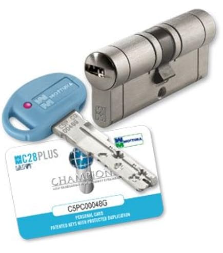 Cilindro Níquel Mate Italiano Cilindro De Seguridad Europerfil MOTTURAPROJECT 31x51 Mm - 5 Llaves 1 De Obra, Resistente A Ganzúas 5 Llaves Cilindro Antiganzúa
