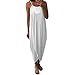 Produktbild Markthym Damen Sommerkleider Kleiden Frauen-Kleid-Sommer-lose Riemen-eleganter Feiertags-beiläufiges Partei-Strandkleid Ärmelloses Trägerarmband der Frauen unregelmäßiges geteiltes weißes XL