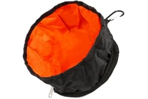 Changyeah Bol Pliable pour Excursions ou Voyages,Pliable pour Chien en Tissu ciré,Bol de Voyage Portable pour Nourriture et Eau avec Mousqueton(Noir)