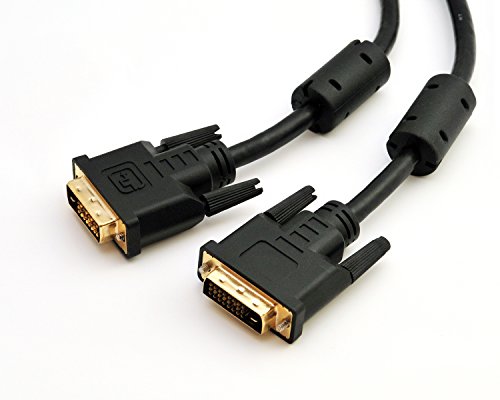 RHOMBUTECH® - 1m Premium DVI zu DVI Kabel / Dual Link DVI-D 24+1 / vergoldete Kontakte / HDTV Auflösungen bis 2560x1600 / 2x Ferritkern für eine absolut störungsfreie Übertragung / OFC Kupferleiter / x.v.Color