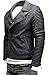 Produktbild CRONE Herren Lederjacke Echtleder Premium Biker Jacke mit vielen Details und Zippern 100% bestes echtes Schafs-Leder in 3 Farben (Matt Schwarz, L)