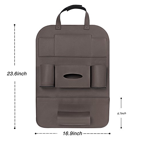 Auto Rücksitz Organizer, Pushingbest Auto Rückenlehnenschutz Autositz Organizer Autositztasche Reisewagensitzbeutel, Kinder Rücksitzschoner Kick-Matten-Schutz passend für die meisten den Autositz, 1pc - 6