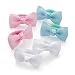 3 Pairs Pastel Tone Ribbon Bow Motif Hair Ponios Elastics Bobbles Bands
