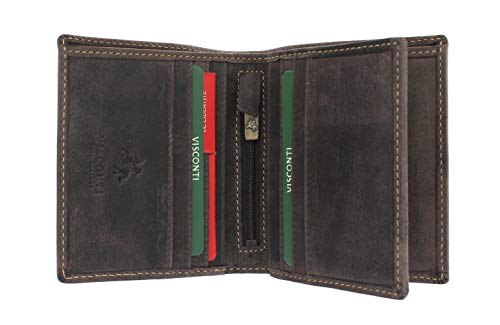Visconti Cartera BLADE de Cuero Engrasado 710 Marrón Petróleo