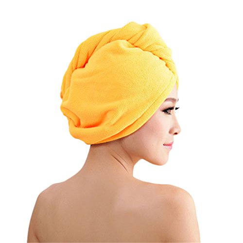 Kolylong Hair-Drying Cap Fashion Women Absorbent Microfiber Towel Turban Bathrobe Hat (B)