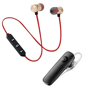 TEVOTALK Combo Wireless Bluetooth Earphones Wireless Sports Magnetic Bluetooth Headset Headphones with Mic Stereo Sound, Calling & Music forAll Android and Phone Devices