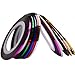 Produktbild 1pcs 2mm 20m Nail Art Streifen Tape Line Aufkleber Nagel Kunst Schönheit Dekoration Werkzeuge zufälligen Farbe