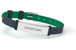 SPORTING DE LISBOA Sporting Club de Portugal Pulseira Fashion Vert Réglable pour Homem, Mulher et Criança | Pulseira en silicone et acier inoxydable | Support ou Sporting com um Produit officiel | SCP, Ajustable,