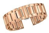 JINSH 16mm Premium Rotgold-Ersatzarmbänder aus Metall Solide 316L Edelstahl-Enden