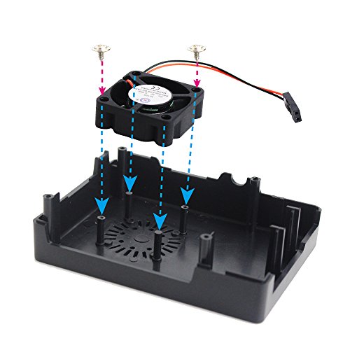 Micro USB 5V 3000mA Adaptador Interruptor de alimentaci  n   Caja de caja negra ABS   disipador de calor   ventilador para Raspberry Pi  equipo b  sico de experimentaci  n de arrancador de escritorio 