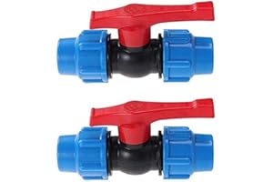 TOP-VIGOR 2PCS Stop Tap Valve Connector 25mm for HDPE Alkathene Water Pipe Compression Fit
