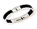 Produktbild Qinlee Silber Armband Modeschmuck Kreuz Edelstahl-Silikon Armbänder Damen Armband Elegant Fashion Armband Unisex Schwarz