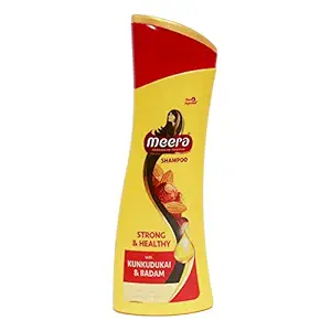 Meera Strong and Healthy Shampoo, With Goodness of Kunkudukai & Badam,Gives Soft & Smooth Hair, For Men and Women,Paraben Free, 180ml