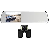 AUTO-VOX M6 4.5'' IPS Touch Screen FHD 1080P Mirror Diving Recorder Car DVR Dash Cam WDR with Rear view Camera IP 68 Waterproof Backup Camera License Plate with LED Night Vision,Loop Recording,Motion Detection,G-Sensor