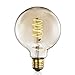 Produktbild TRANSTEC® G125 Globe FLEXIBLE Glühbirne - 4 Watt Bernstein Glas Vintage Edison Home-Deco Retro Birne WarmWeiß - Weit Dimmbar - Christamas Valentine Birne - E27 Base 2200K