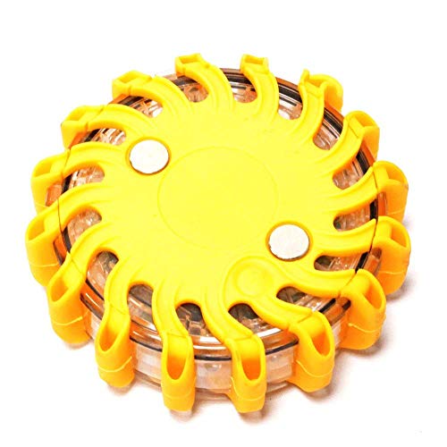 PrimeMatik - Baliza de señalización vial LED de color amarillo IP67