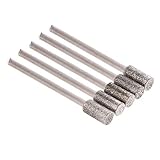 fivekim 5 Pcs Diamant Enduit Cylindrique Fraise 5 MM Tronçonneuse Affûteuse Pierre Fichier Scie À Chaîne Affûtage Sculpture Outils De Meulage Argent