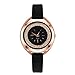 Produktbild Sguan-wu Strass Runden Zifferblatt Keine Zahlen Kunstleder Strap Analoge Quarz-Armbanduhr Black