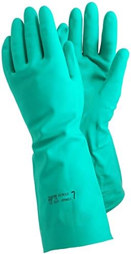 Pack of 6 Pairs Tegera 48 Green Nitrile 45cm Extra Long Chemical Protection Gloves Latex Free (8 Medium)